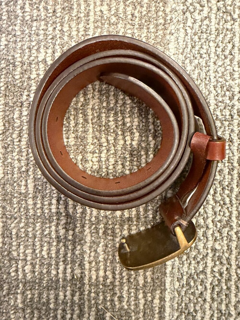 Coach Plaque Belt – Brown Leather – Size 34 (Unisex)